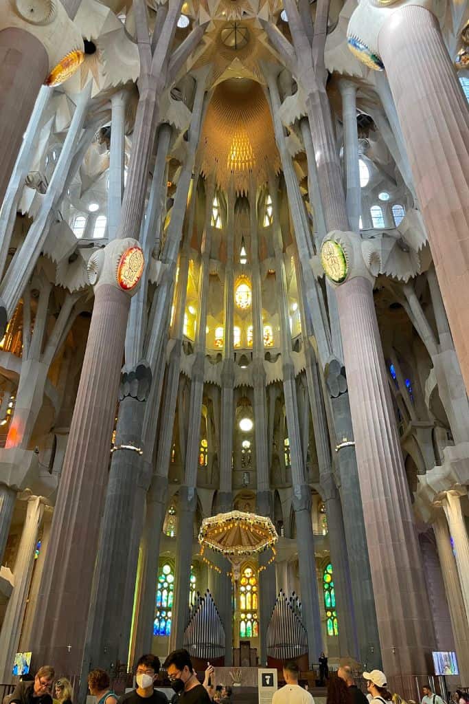 View of the inside of Sagrada Familia 
